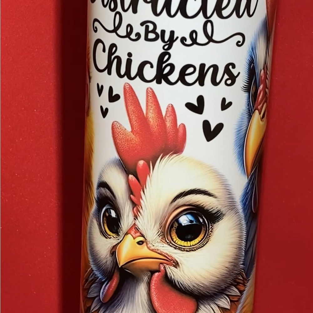 Colorful Chicken Themed Tumbler